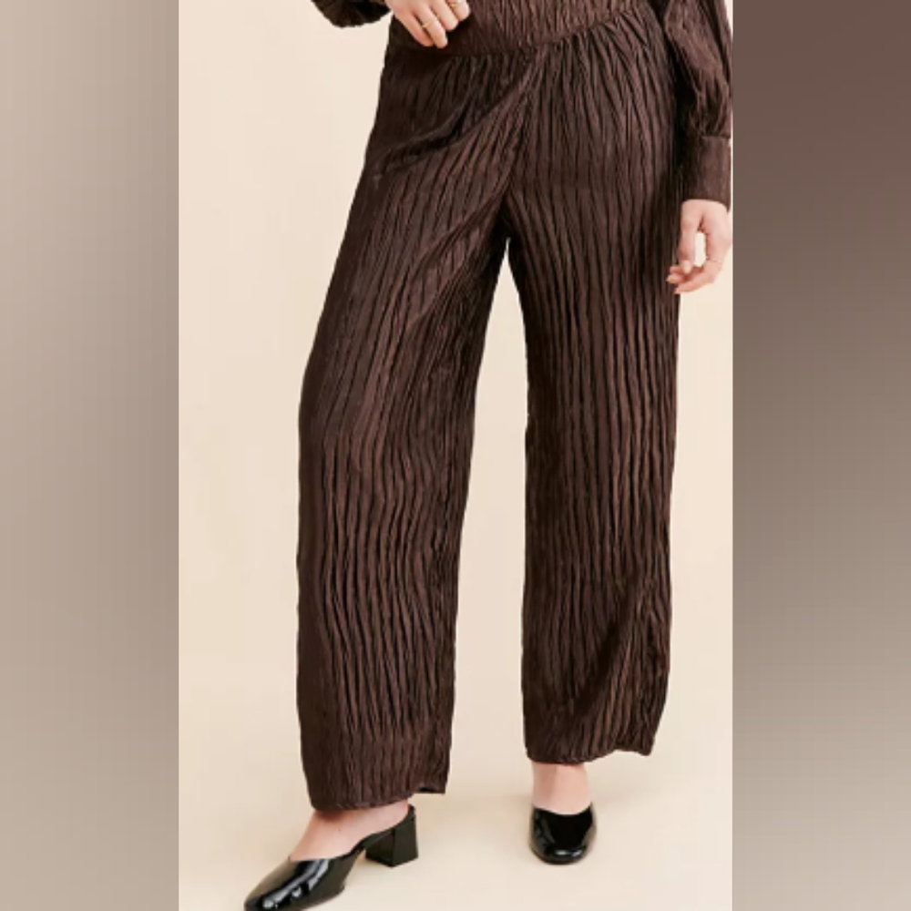 Free People Native Youth Crinkle Plisse Pants & Top Set Misses Size Medium - Picture 4 of 16